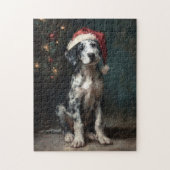 Catahoula Leopard Dog Puppy Christmas Painting Puzzle (Vertikal)