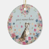 Catahoula Leopard Dog Puppy flower print Keramik Ornament (Links)