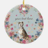 Catahoula Leopard Dog Puppy flower print Keramik Ornament (Hinten)