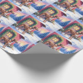 Catahoula Leopard Dog Rustic Barn Christmas Art Geschenkpapier (Ecke)