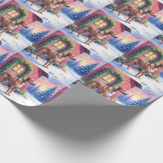 Catahoula Leopard Dog Rustic Barn Christmas Art Geschenkpapier (Ecke)