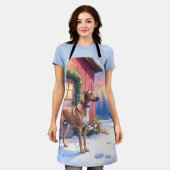 Catahoula Leopard Dog Rustic Barn Christmas Art Schürze (Getragen)