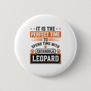 Catahoula Leopard Dog Vintage Time-Shirt Design_1 Button