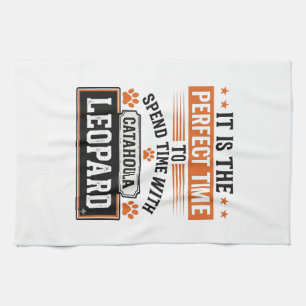 Catahoula Leopard Dog Vintage Time-Shirt-Design_1 Geschirrtuch