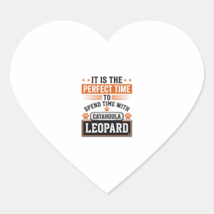 Catahoula Leopard Dog Vintage Time-Shirt Design_1 Herz-Aufkleber
