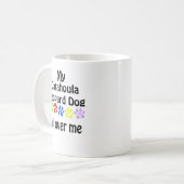 Catahoula Leopard Dog Walks Design Kaffeetasse (Vorderseite Links)