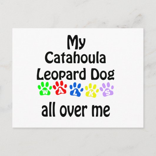 Catahoula Leopard Dog Walks Design Postkarte (Vorderseite)
