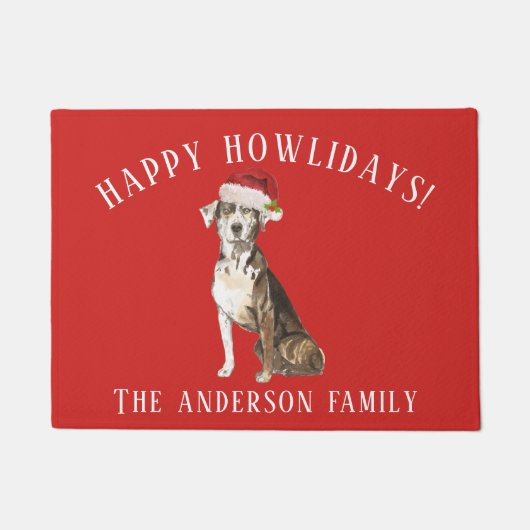 Catahoula Leopard Dog Weihnachten Fußmatte (Vorderseite)