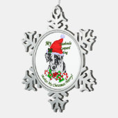 Catahoula Leopard Dog Weihnachten Schneeflocken Zinn-Ornament (Rechts)