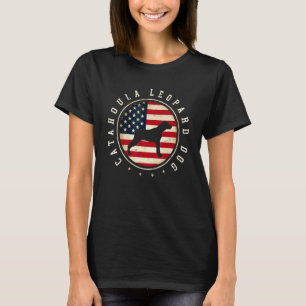 Catahoula Leopard Hund USA-Flagge 4. Juli Hundemut T-Shirt