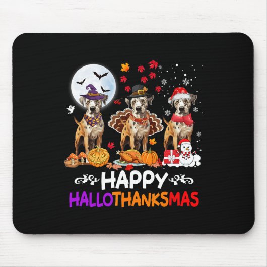 Catahoula Leopard Hund Weihnachten Hallothankmas T Mousepad (Vorne)