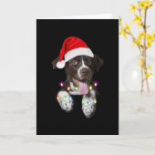 Catahoula Puppy Sitting Christmas light Karte (Gelbe Blume)