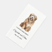 Catalan Sheepdog Wedding Dinner Serviette (Ecke)