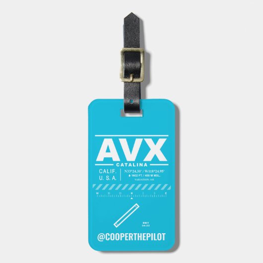 Catalina Airport AVX Luggage Tag Gepäckanhänger (Vorderseite vertikal)