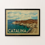 Catalina California Puzzle<br><div class="desc">Catalina Island California Design im Vintage Travel Stil mit einem herrlichen pazifischen Blick auf die Insel.</div>