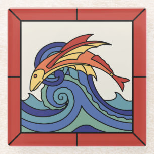 Catalina-Insel-Fliesendesign von Vintate Glasuntersetzer