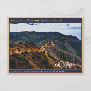 Catalina-Insel Kalifornien Landschaft Schotterstra Postkarte