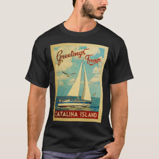 Catalina Insel Vintage Segelboot T-Shirt