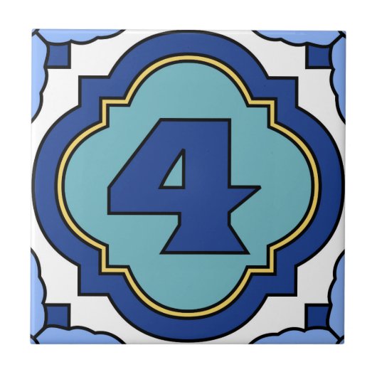 Catalina-Insel-Zahl-Adressen-Fliese 4 Fliese (Vorderseite)