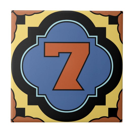 Catalina-Insel-Zahl-Adressen-Fliese 7 Fliese (Vorderseite)