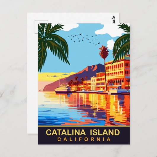 Catalina Island, CA, Wasseraufnahmen, Reisen Postkarte (Vorne/Hinten)