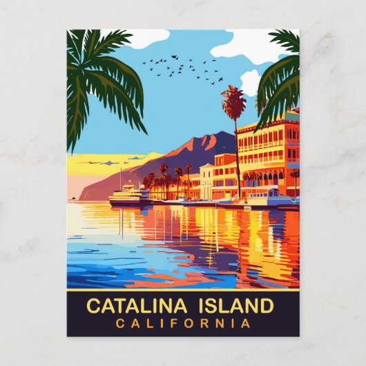 Catalina Island, CA, Wasseraufnahmen, Reisen Postkarte (Vorderseite)