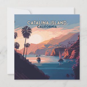 Catalina Island California Boote Sunset Retro