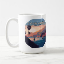 Catalina Island California Boote Sunset Retro