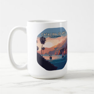Catalina Island California Boote Sunset Retro Kaffeetasse