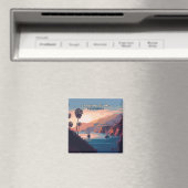 Catalina Island California Boote Sunset Retro Magnet (In Situ (Geschirrspüler))