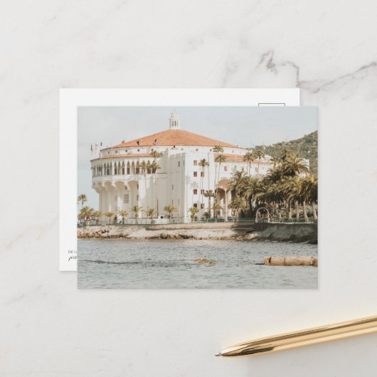 Catalina Island Casino Foto von Descanso Postkarte (Vorderseite/Rückseite Beispiel)