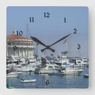 Catalina Island Quadratische Wanduhr