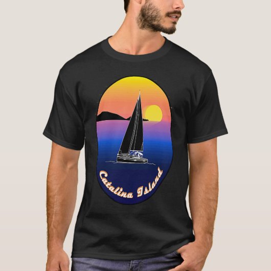 Catalina Island Sailing Printed On Front T-Shirt (Vorderseite)