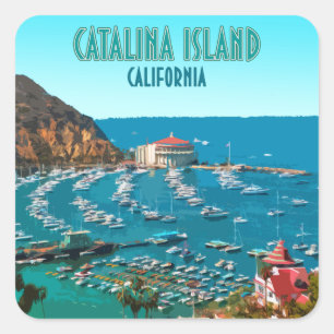 Catalina Island Santa Catalina Kalifornien Vintage Quadratischer Aufkleber