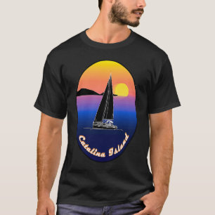 Catalina Island Segeln auf Vorderseite gedruckt T-Shirt