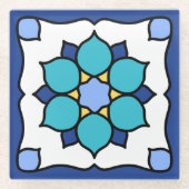 Catalina Island Tile Design Glasuntersetzer (Vorderseite)