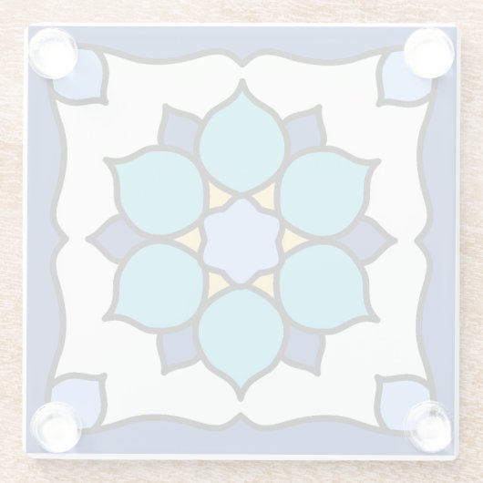 Catalina Island Tile Design Glasuntersetzer (Rückseite)