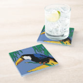 Catalina Island Tile Design Glasuntersetzer (Schrägansicht)