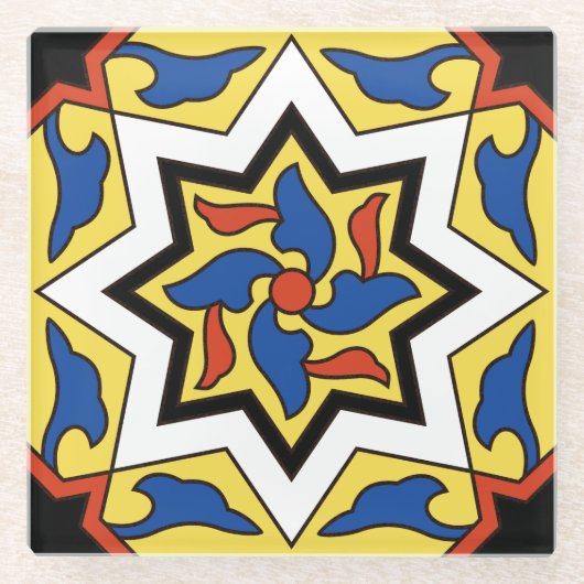 Catalina Island Tile Design Glasuntersetzer (Vorderseite)