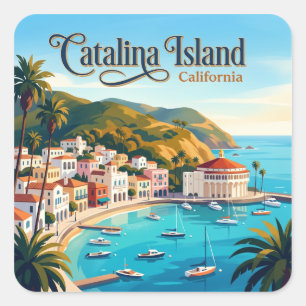 Catalina Island USA Quadratischer Aufkleber