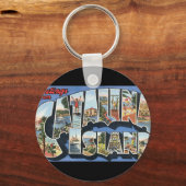 Catalina Island_Vintage Reiseplaner Kunstwerk Schlüsselanhänger (Vorderseite)
