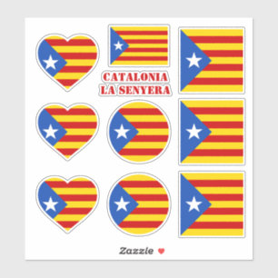 Catalonia stickers & La Senyera Flag Herz/Sport Aufkleber