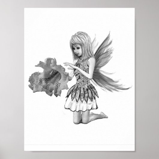 Catalpa Tree Fairy mit Blume Poster (Vorne)