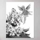 Catalpa Tree Fairy mit Blume Poster (Vorne)