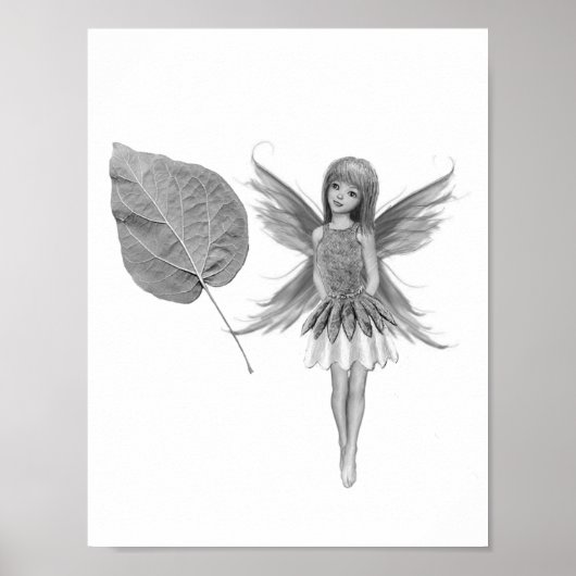 Catalpa Tree Fairy mit Leaf Poster (Vorne)