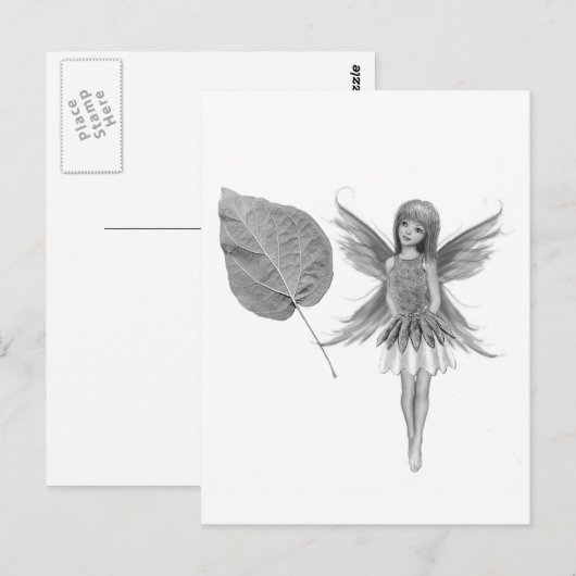 Catalpa Tree Fairy mit Leaf Postkarte (Vorne/Hinten)