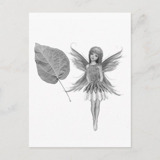 Catalpa Tree Fairy mit Leaf Postkarte (Vorderseite)