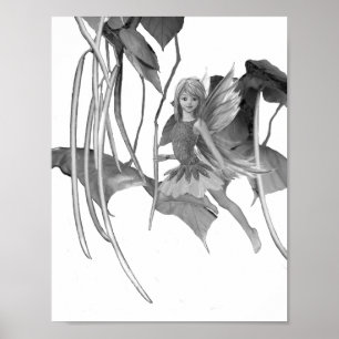 Catalpa Tree Fairy mit Samen Pods Poster