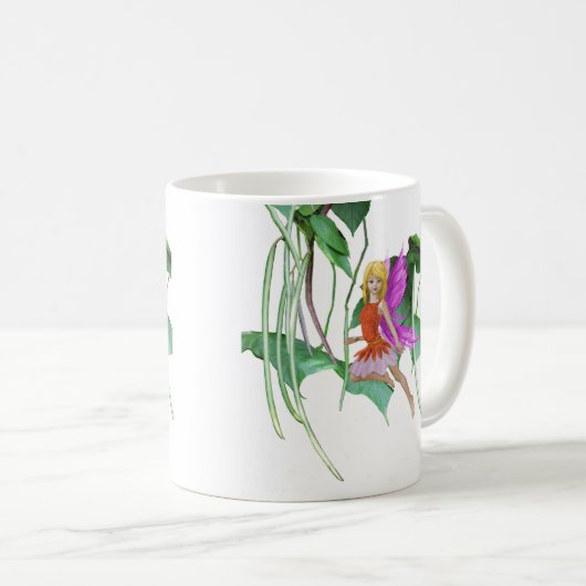 Catalpa Tree Fairy unter Samenpflanzen Kaffeetasse (VorderseiteRechts)
