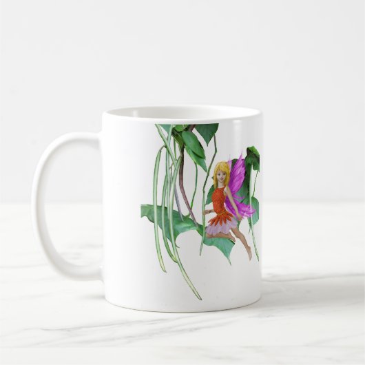 Catalpa Tree Fairy unter Samenpflanzen Kaffeetasse (Links)